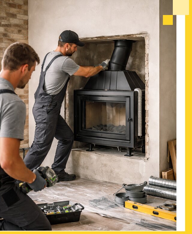 Установка каминных топок в Гатчине: монтаж, подключение