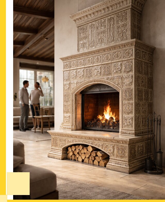 Купить изразцовый камин в Гатчине от 256900 р. | ЭриданГтч