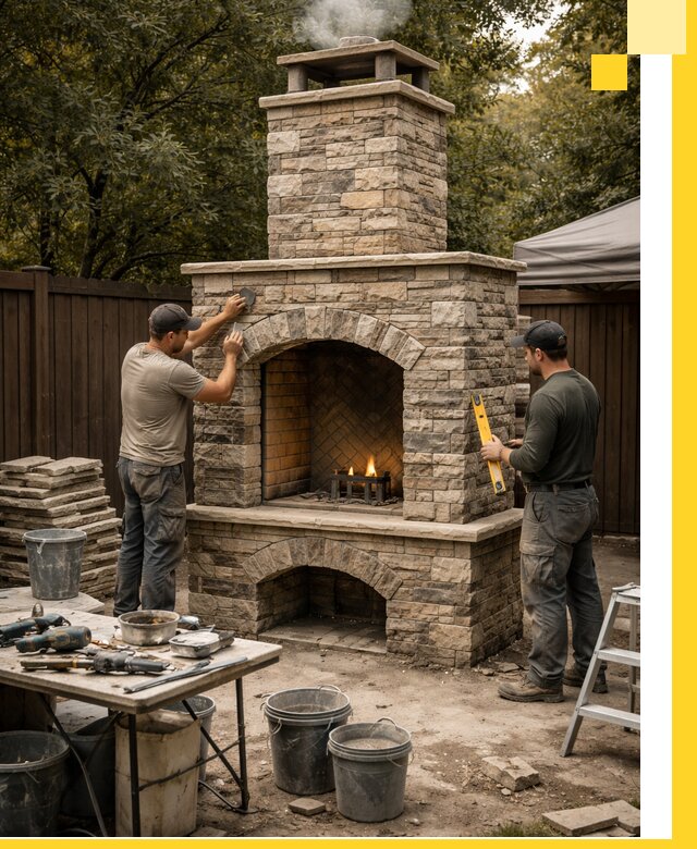 Проектирование и установка уличных каминов в Гатчине