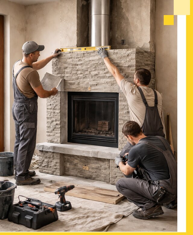 Профессиональный монтаж каминов под ключ в Гатчине для дома