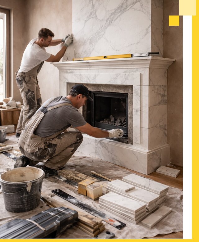 Отделка каминов в Гатчине качественные облицовочные работы