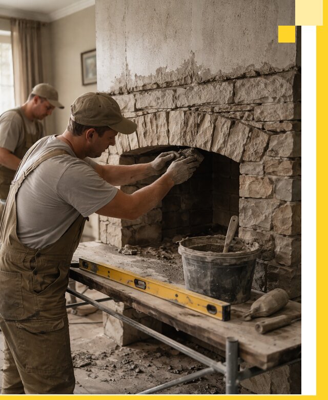 Изготовление каминов под ключ в Гатчине, монтаж и отделка