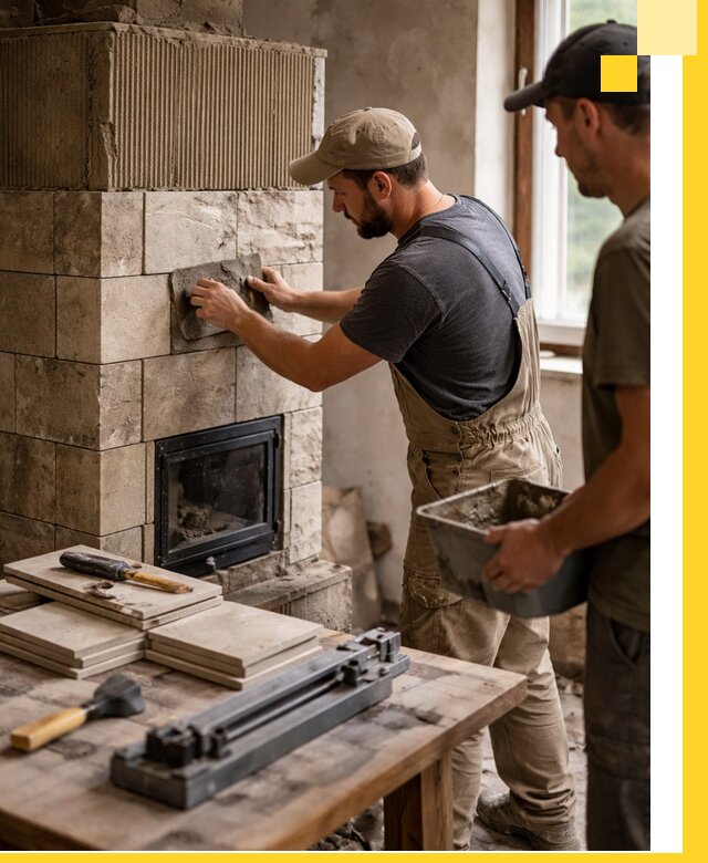 Профессиональная облицовка печей в Гатчине: керамика и камень