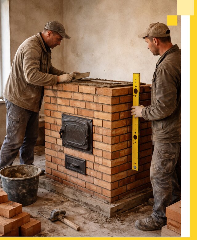 Отопительные печи под ключ в Гатчине, установка и сборка