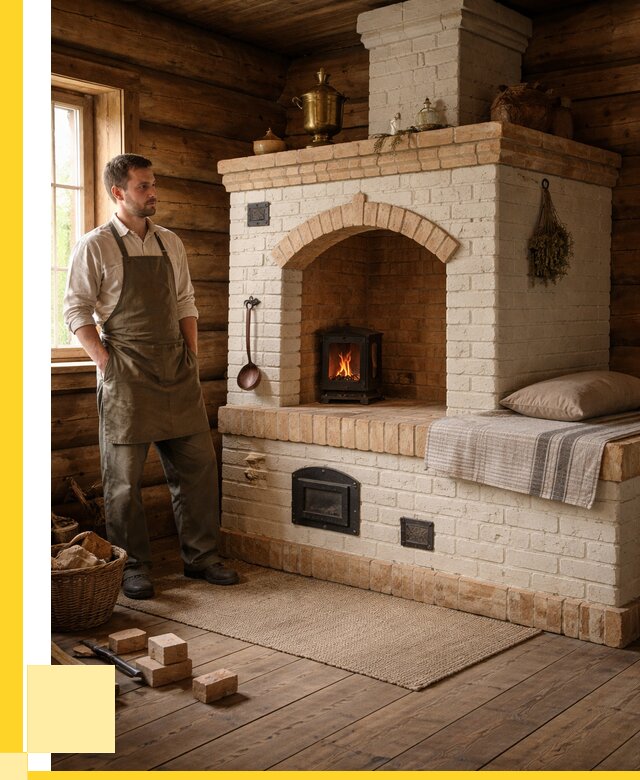 Русские печи с лежанкой под ключ в Гатчине от 154140 р. ЭриданГтч