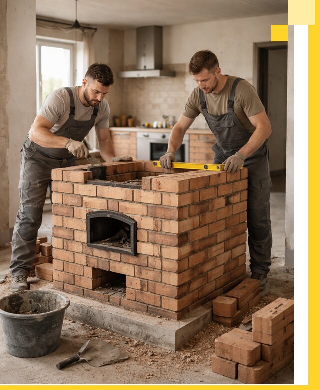 Установка и монтаж печей в частном доме в Гатчине под ключ