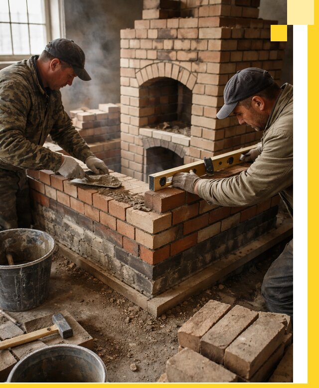 Изготовление и монтаж печей и каминов из кирпича в Гатчине