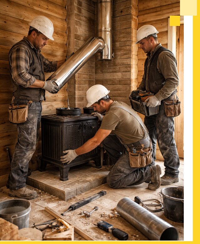 Профессиональный монтаж банных печей и дымоходов в Гатчине