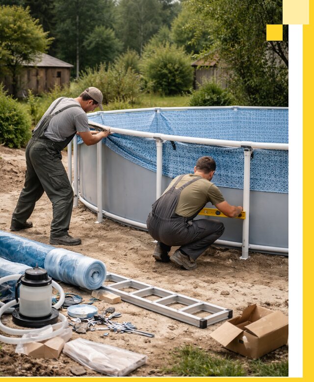 Установка и монтаж каркасных бассейнов в Гатчине под ключ