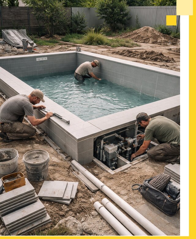 Строительство и монтаж бассейнов для дачи под ключ в Гатчине