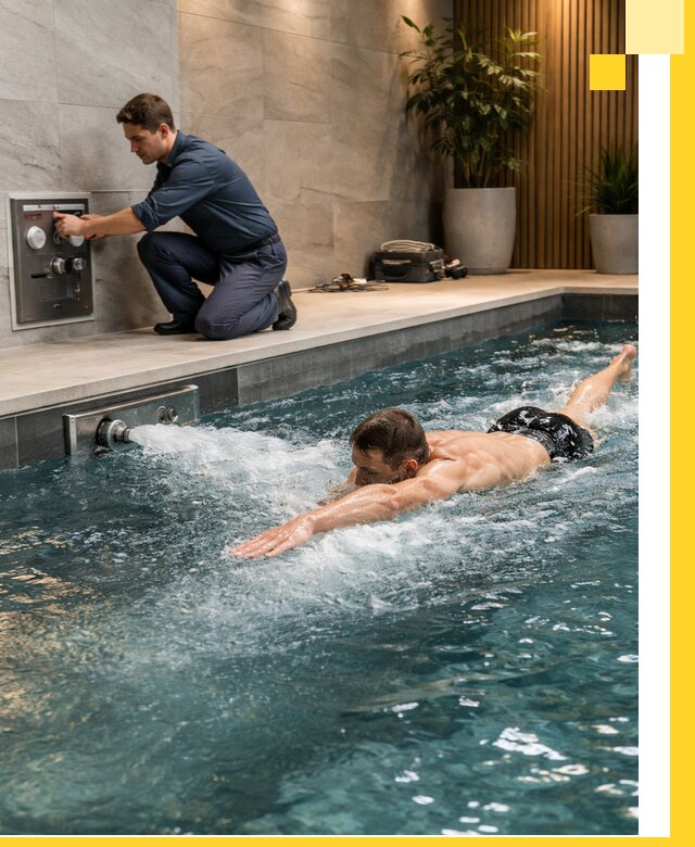 Проектирование и монтаж бассейнов с противотоком в Гатчине