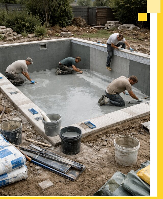 Изготовление и монтаж чаши бассейна под ключ в Гатчине