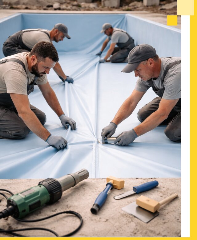 ПВХ пленка для бассейнов с монтажом и гарантией в Гатчине