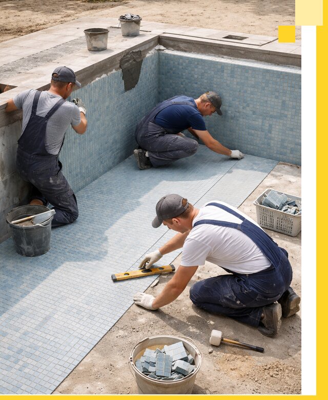 Укладка и установка плитки для бассейнов под ключ в Гатчине