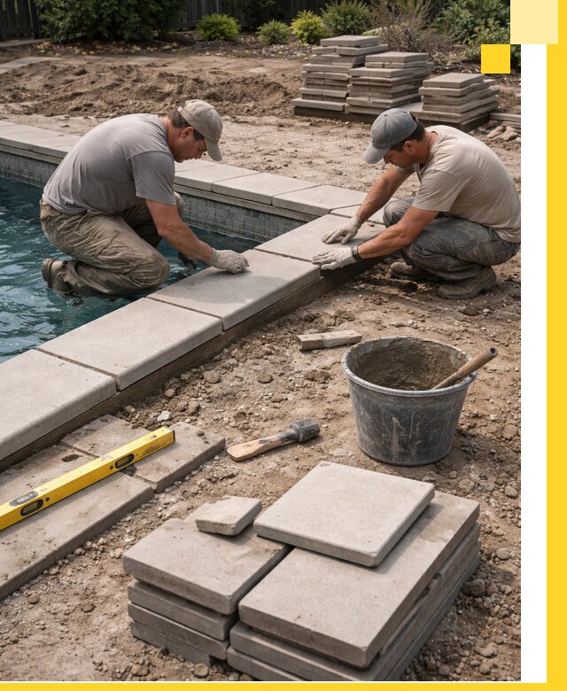 Установка и изготовление копингового камня для бассейнов в Гатчине