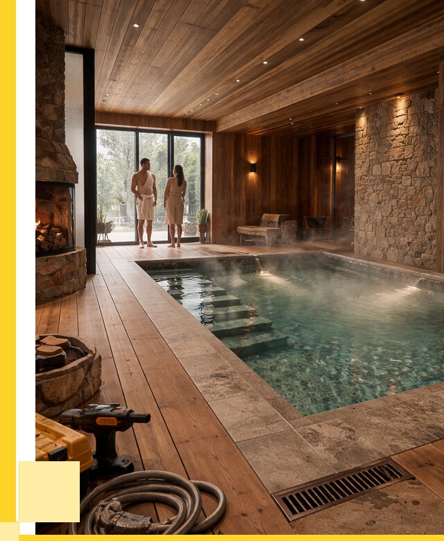 Проекты бань с бассейном под ключ в Гатчине от 77070 р., ЭриданГтч