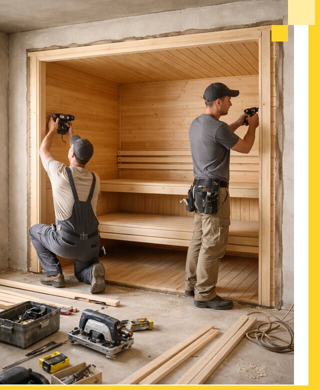 Монтаж саун под ключ в Гатчине — проектирование и установка