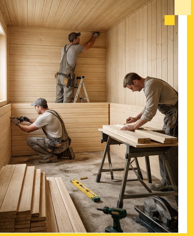 Обшивка саун в Гатчине из натуральной древесины под ключ