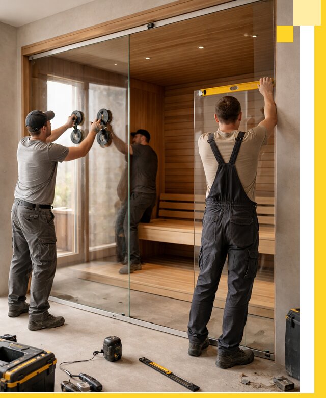 Производство и монтаж стеклянных саун под ключ в Гатчине