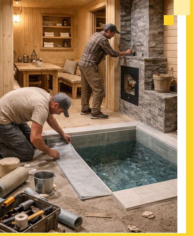 Строительство бань с комнатой отдыха под ключ в Гатчине