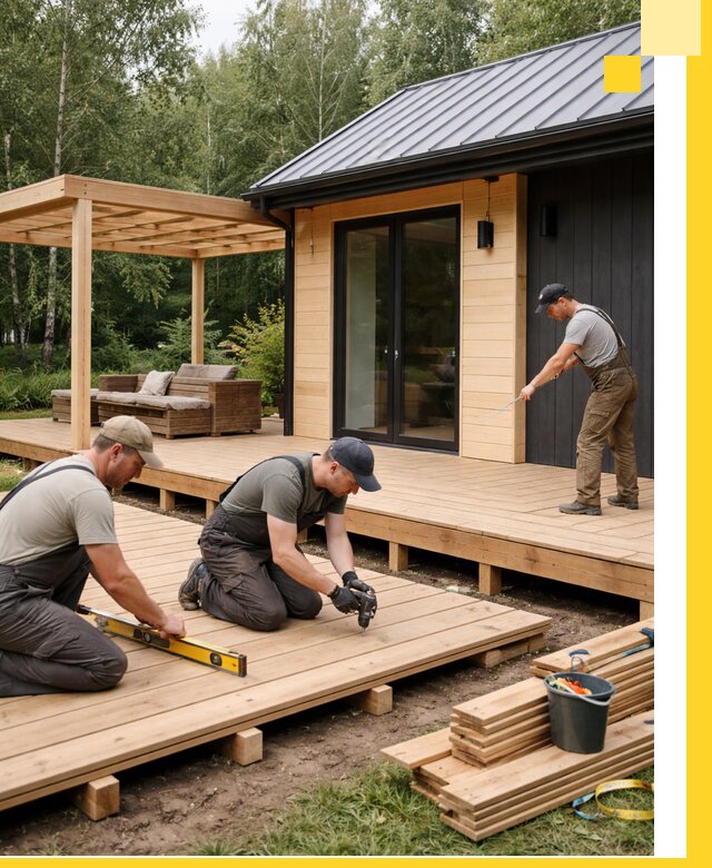 Строительство бань с террасой и бассейном под ключ в Гатчине