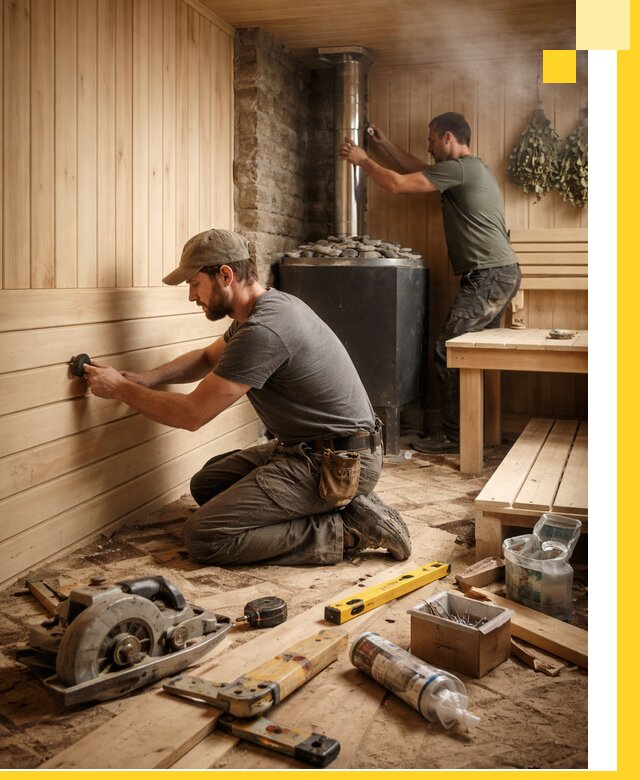 Полное строительство и оснащение парных под ключ в Гатчине