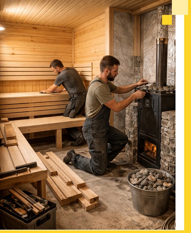 Дизайн и строительство интерьеров бань под ключ в Гатчине