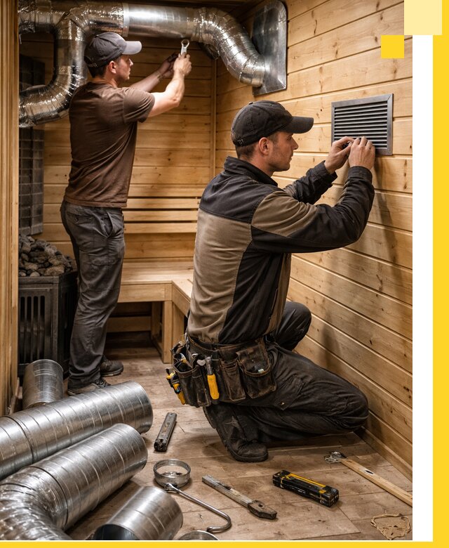 Проектирование и монтаж вентиляции бани в Гатчине под ключ