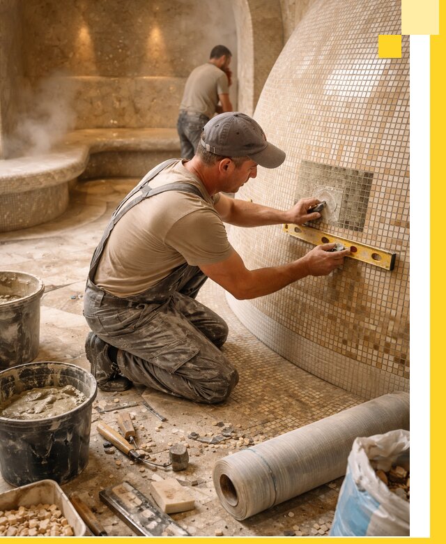 Хамам под ключ в Гатчине: проектирование, строительство, отделка