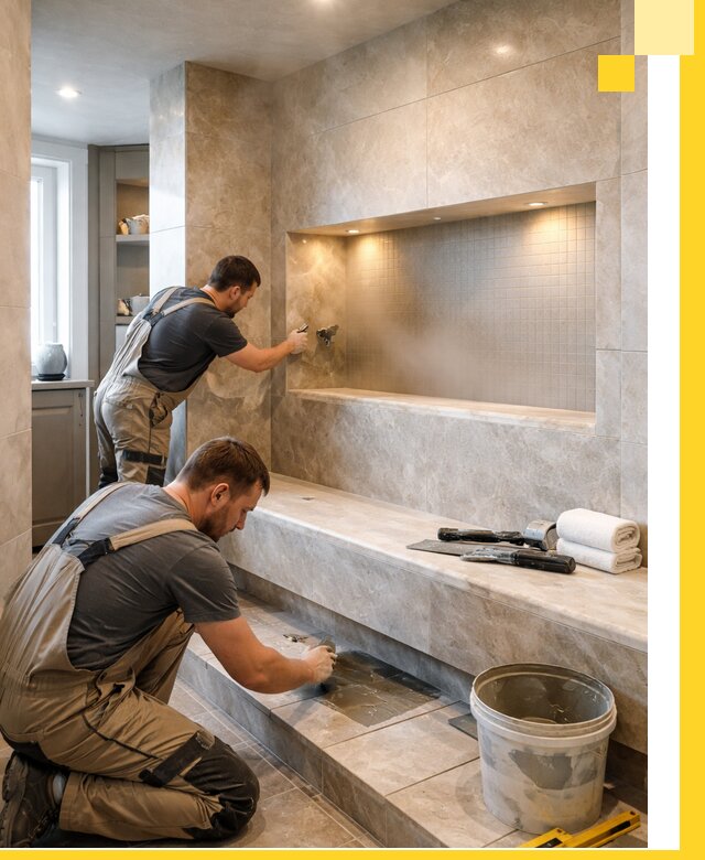 Профессиональное строительство хамама в квартире в Гатчине