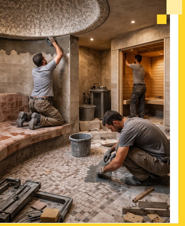 Проект и строительство хамама бани и сауны под ключ в Гатчине