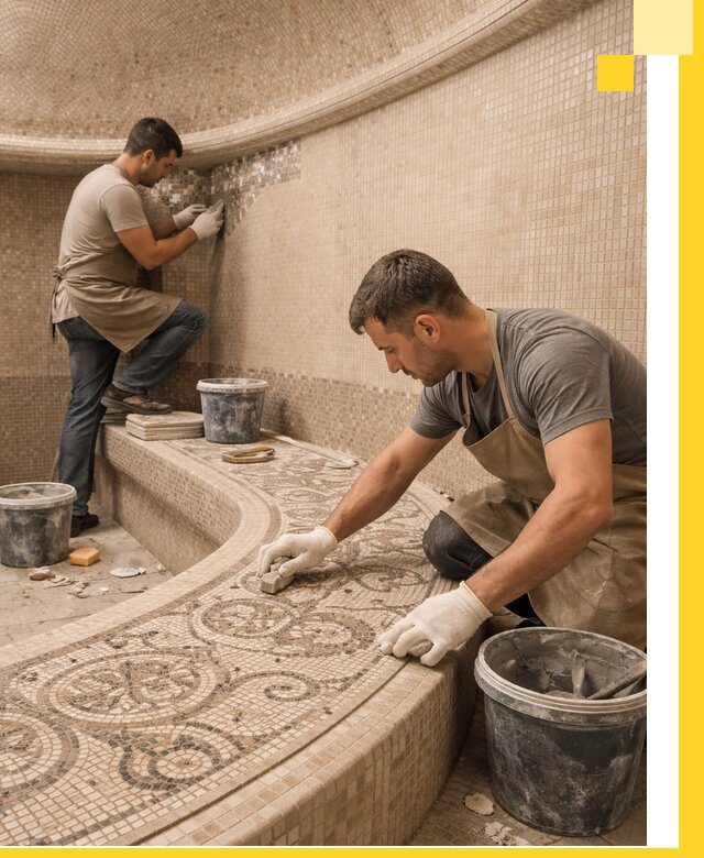 Плитка для хамама в Гатчине, укладка, подбор и поставка