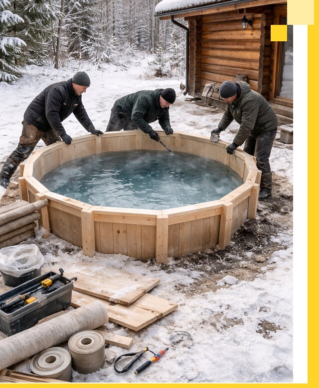 Изготовление и установка ледяных купелей под ключ в Гатчине