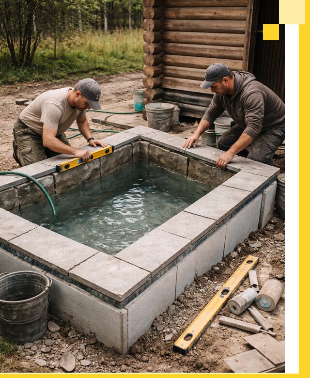 Изготовление и установка холодных купелей под ключ в Гатчине